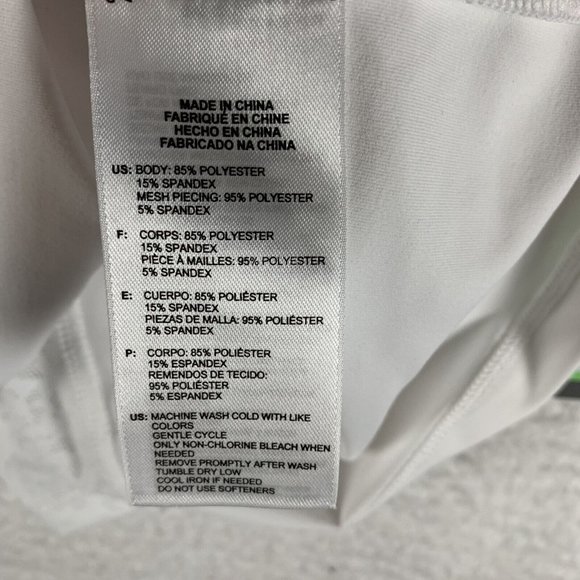 Prince Top Women's XL White Polyester Stretch Mesh Back High-Neck Tank 6791 - Picture 4 of 8